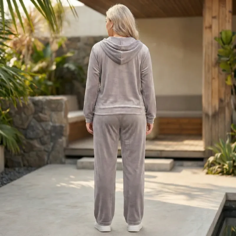 Sportieve 2-delige fluwelen casual set