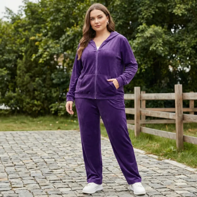 Sportieve 2-delige fluwelen casual set