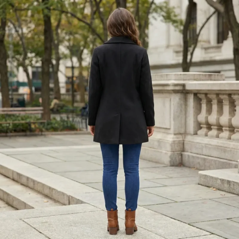 Samira | Langärmeliger Wollmantel